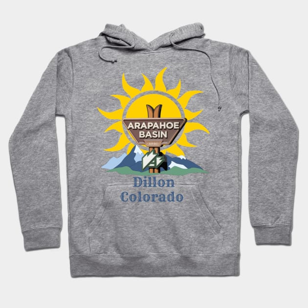 Arapahoe Basin, Dillon Colorado. Gift Ideas For The Ski Enthusiast. Hoodie by Papilio Art